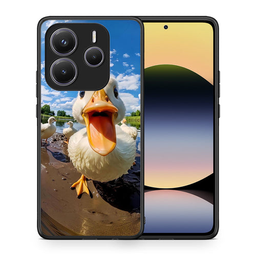 Θήκη Xiaomi Redmi Note 14 5G Duck Face από τη Smartfits με σχέδιο στο πίσω μέρος και μαύρο περίβλημα | Xiaomi Redmi Note 14 5G Duck Face case with colorful back and black bezels