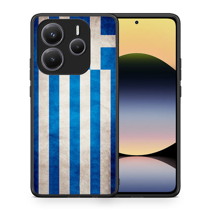 Θήκη Xiaomi Redmi Note 14 5G Greek Flag από τη Smartfits με σχέδιο στο πίσω μέρος και μαύρο περίβλημα | Xiaomi Redmi Note 14 5G Greek Flag case with colorful back and black bezels