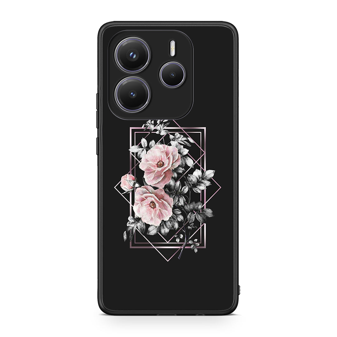 4 - Xiaomi Redmi Note 14 5G Frame Flower case, cover, bumper