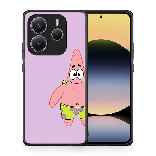Θήκη Xiaomi Redmi Note 14 5G Friends Patrick από τη Smartfits με σχέδιο στο πίσω μέρος και μαύρο περίβλημα | Xiaomi Redmi Note 14 5G Friends Patrick case with colorful back and black bezels