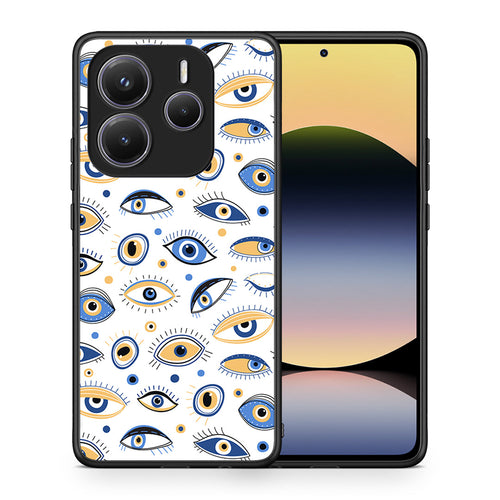 Θήκη Xiaomi Redmi Note 14 5G Ftou Ftou από τη Smartfits με σχέδιο στο πίσω μέρος και μαύρο περίβλημα | Xiaomi Redmi Note 14 5G Ftou Ftou case with colorful back and black bezels