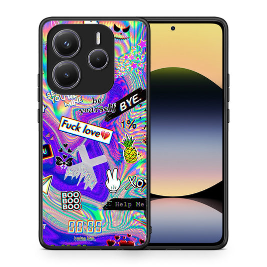 Θήκη Xiaomi Redmi Note 14 5G Game Over από τη Smartfits με σχέδιο στο πίσω μέρος και μαύρο περίβλημα | Xiaomi Redmi Note 14 5G Game Over case with colorful back and black bezels