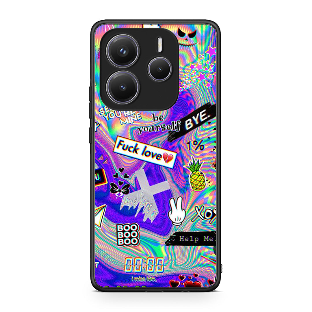 Xiaomi Redmi Note 14 5G Game Over θήκη από τη Smartfits με σχέδιο στο πίσω μέρος και μαύρο περίβλημα | Smartphone case with colorful back and black bezels by Smartfits