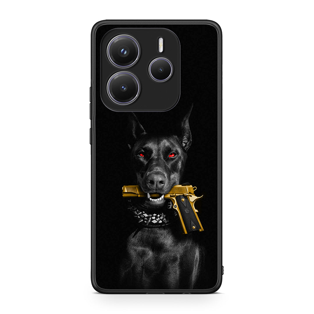 Xiaomi Redmi Note 14 5G Golden Gun Θήκη Αγίου Βαλεντίνου από τη Smartfits με σχέδιο στο πίσω μέρος και μαύρο περίβλημα | Smartphone case with colorful back and black bezels by Smartfits