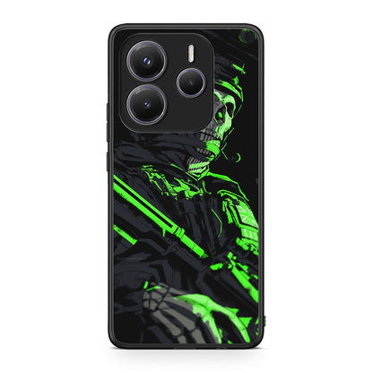 Xiaomi Redmi Note 14 5G Green Soldier Θήκη Αγίου Βαλεντίνου από τη Smartfits με σχέδιο στο πίσω μέρος και μαύρο περίβλημα | Smartphone case with colorful back and black bezels by Smartfits