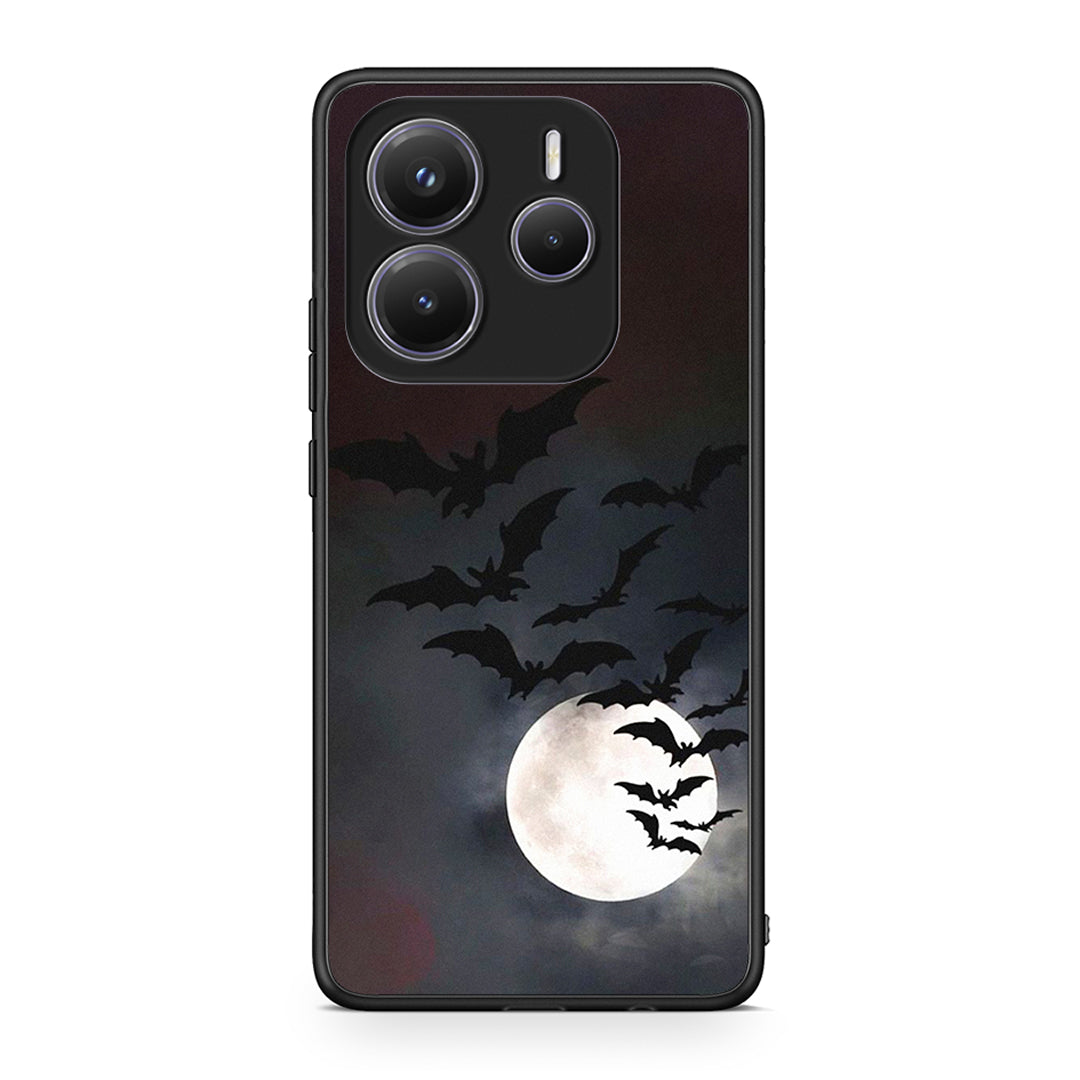 Xiaomi Redmi Note 14 5G Halloween Bat Night Θήκη από τη Smartfits με σχέδιο στο πίσω μέρος και μαύρο περίβλημα | Smartphone case with colorful back and black bezels by Smartfits