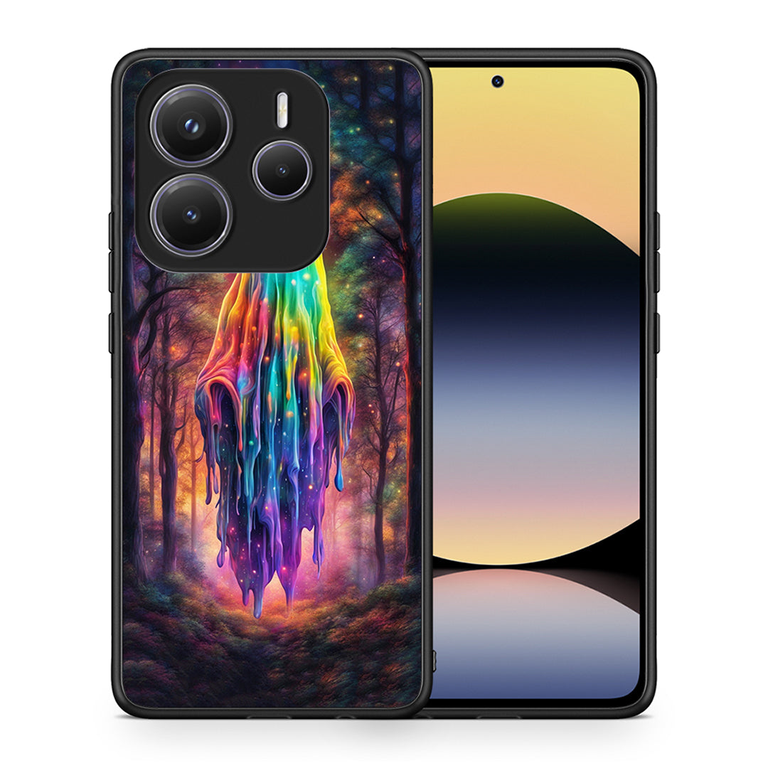 Θήκη Xiaomi Redmi Note 14 5G Halloween Ghost από τη Smartfits με σχέδιο στο πίσω μέρος και μαύρο περίβλημα | Xiaomi Redmi Note 14 5G Halloween Ghost case with colorful back and black bezels