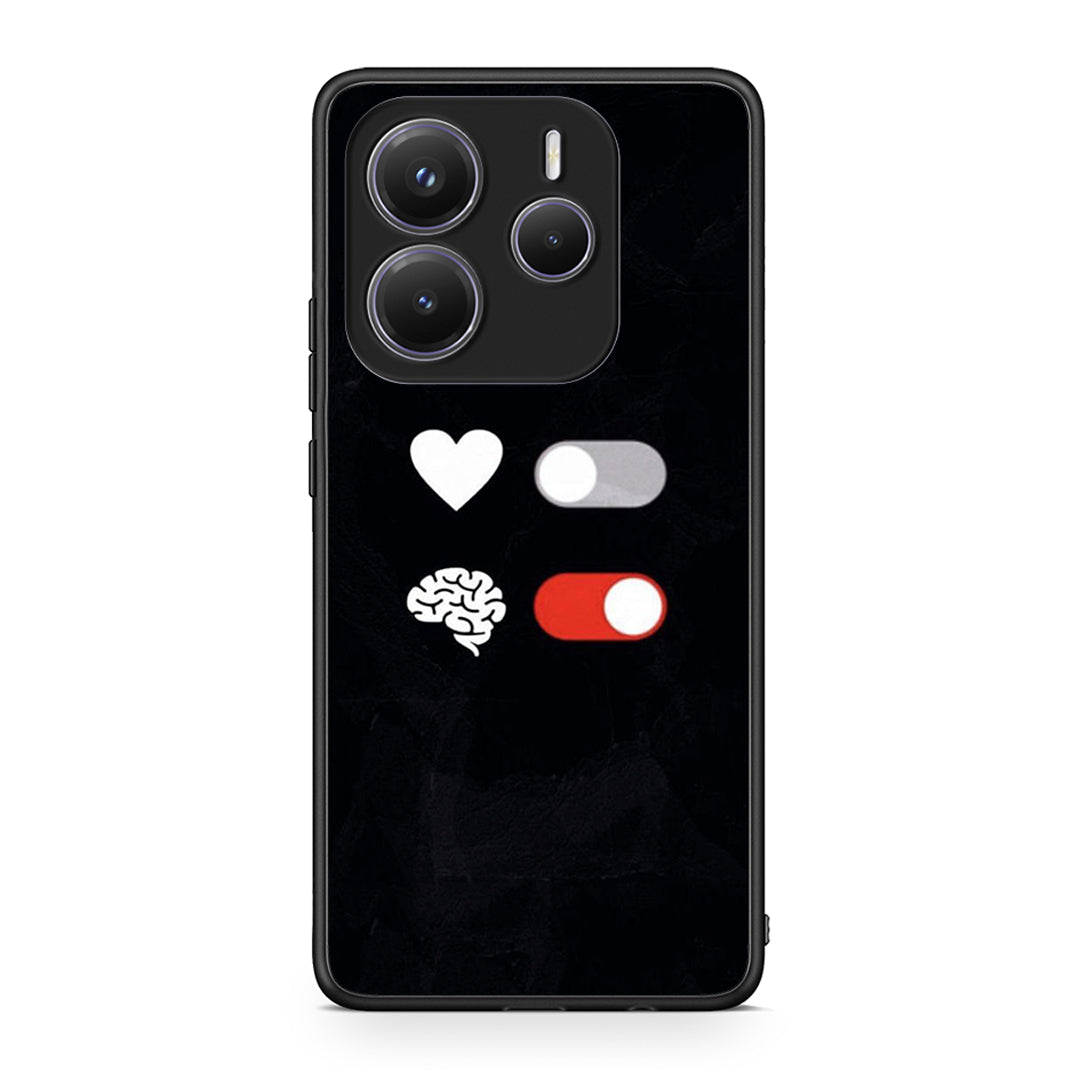 Xiaomi Redmi Note 14 5G Heart Vs Brain Θήκη Αγίου Βαλεντίνου από τη Smartfits με σχέδιο στο πίσω μέρος και μαύρο περίβλημα | Smartphone case with colorful back and black bezels by Smartfits
