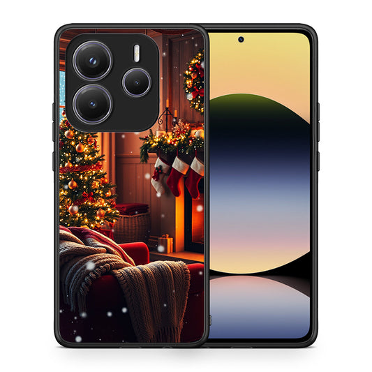 Θήκη Xiaomi Redmi Note 14 5G Home For Christmas από τη Smartfits με σχέδιο στο πίσω μέρος και μαύρο περίβλημα | Xiaomi Redmi Note 14 5G Home For Christmas case with colorful back and black bezels