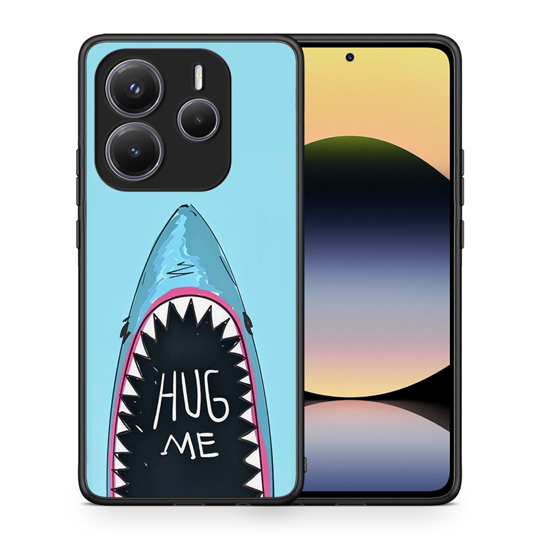Θήκη Xiaomi Redmi Note 14 5G Hug Me από τη Smartfits με σχέδιο στο πίσω μέρος και μαύρο περίβλημα | Xiaomi Redmi Note 14 5G Hug Me case with colorful back and black bezels