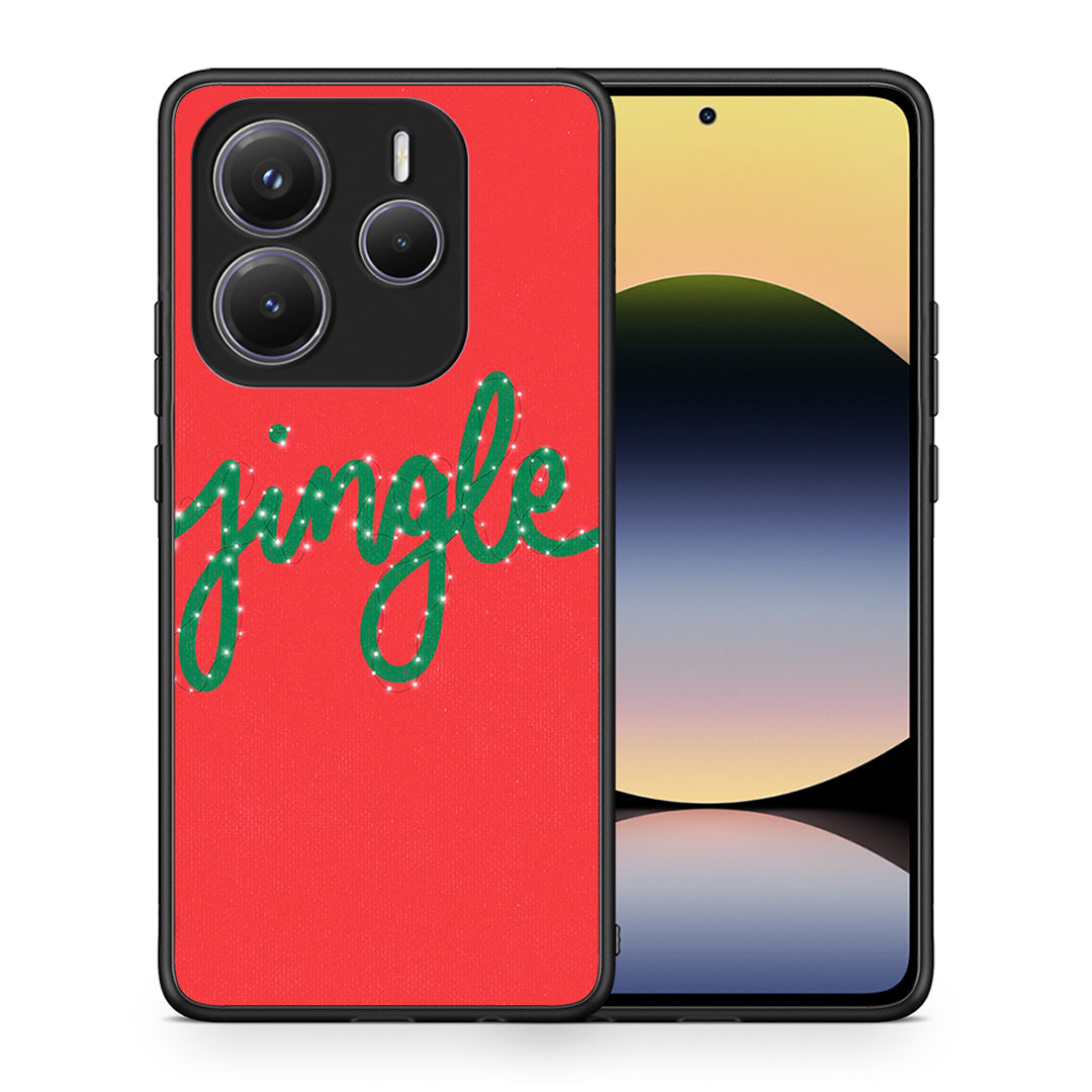 Θήκη Xiaomi Redmi Note 14 5G Jingle Xmas από τη Smartfits με σχέδιο στο πίσω μέρος και μαύρο περίβλημα | Xiaomi Redmi Note 14 5G Jingle Xmas case with colorful back and black bezels