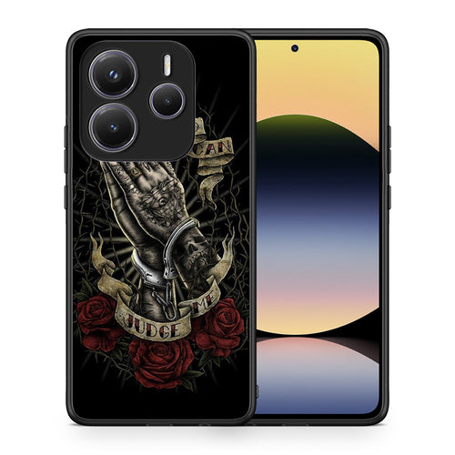 Θήκη Xiaomi Redmi Note 14 5G Judge By God από τη Smartfits με σχέδιο στο πίσω μέρος και μαύρο περίβλημα | Xiaomi Redmi Note 14 5G Judge By God case with colorful back and black bezels