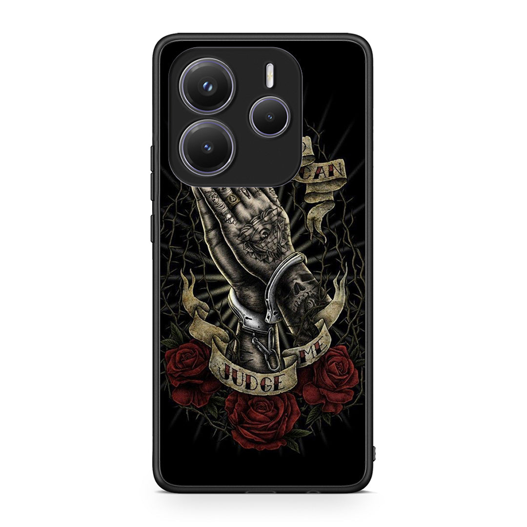 Xiaomi Redmi Note 14 5G Judge By God θήκη από τη Smartfits με σχέδιο στο πίσω μέρος και μαύρο περίβλημα | Smartphone case with colorful back and black bezels by Smartfits