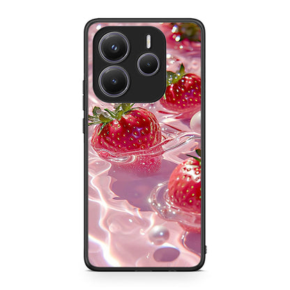 Xiaomi Redmi Note 14 5G Juicy Strawberries θήκη από τη Smartfits με σχέδιο στο πίσω μέρος και μαύρο περίβλημα | Smartphone case with colorful back and black bezels by Smartfits