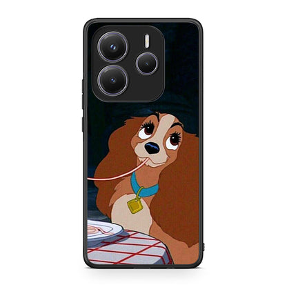 Xiaomi Redmi Note 14 5G Lady And Tramp 2 Θήκη Αγίου Βαλεντίνου από τη Smartfits με σχέδιο στο πίσω μέρος και μαύρο περίβλημα | Smartphone case with colorful back and black bezels by Smartfits