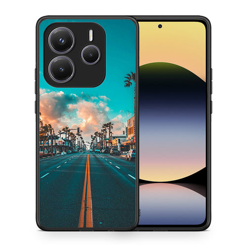 Θήκη Xiaomi Redmi Note 14 5G City Landscape από τη Smartfits με σχέδιο στο πίσω μέρος και μαύρο περίβλημα | Xiaomi Redmi Note 14 5G City Landscape case with colorful back and black bezels