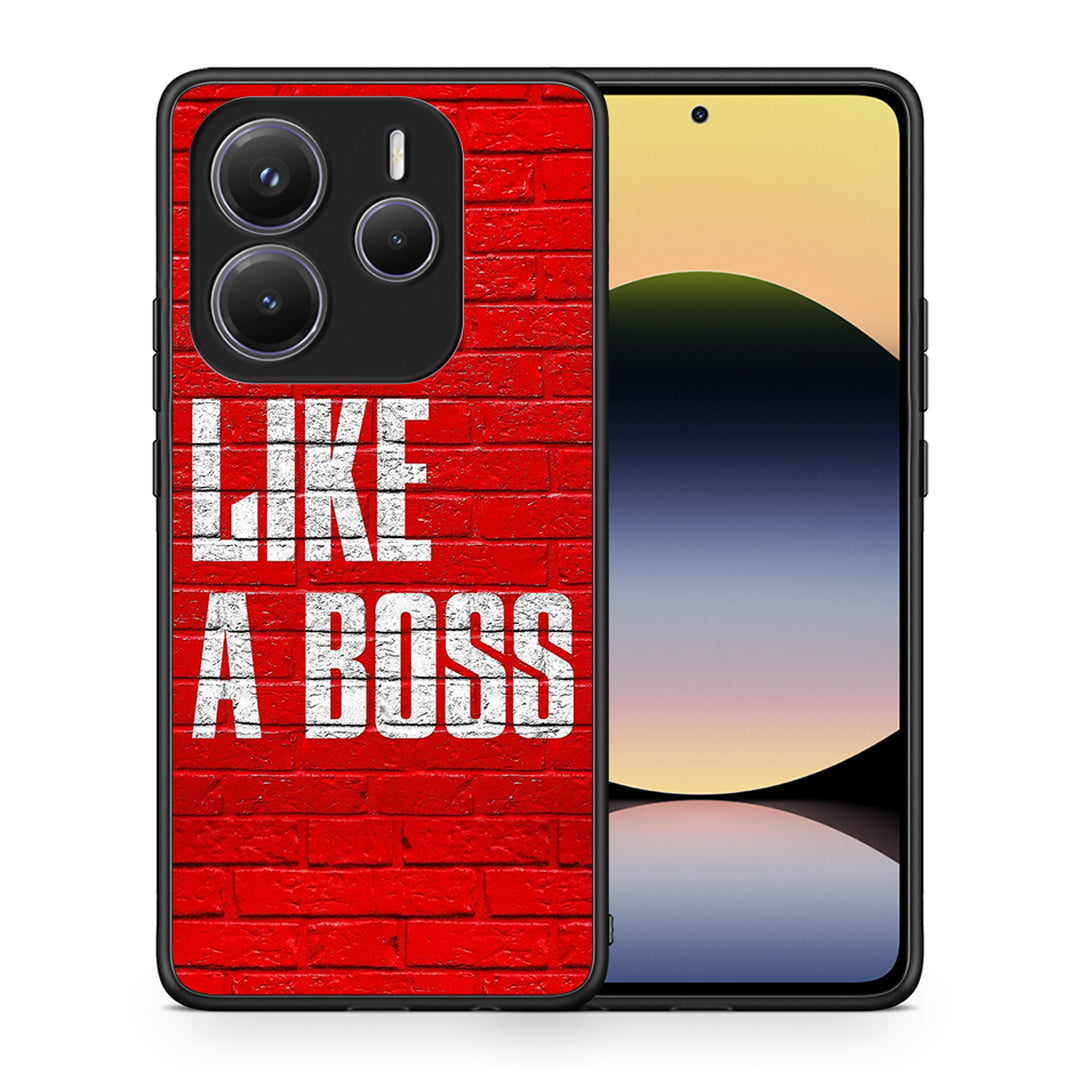 Θήκη Xiaomi Redmi Note 14 5G Like A Boss από τη Smartfits με σχέδιο στο πίσω μέρος και μαύρο περίβλημα | Xiaomi Redmi Note 14 5G Like A Boss case with colorful back and black bezels