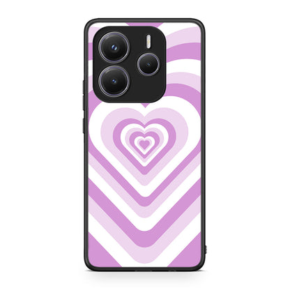 Xiaomi Redmi Note 14 5G Lilac Hearts θήκη από τη Smartfits με σχέδιο στο πίσω μέρος και μαύρο περίβλημα | Smartphone case with colorful back and black bezels by Smartfits