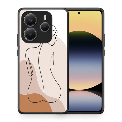 Θήκη Xiaomi Redmi Note 14 5G LineArt Woman από τη Smartfits με σχέδιο στο πίσω μέρος και μαύρο περίβλημα | Xiaomi Redmi Note 14 5G LineArt Woman case with colorful back and black bezels