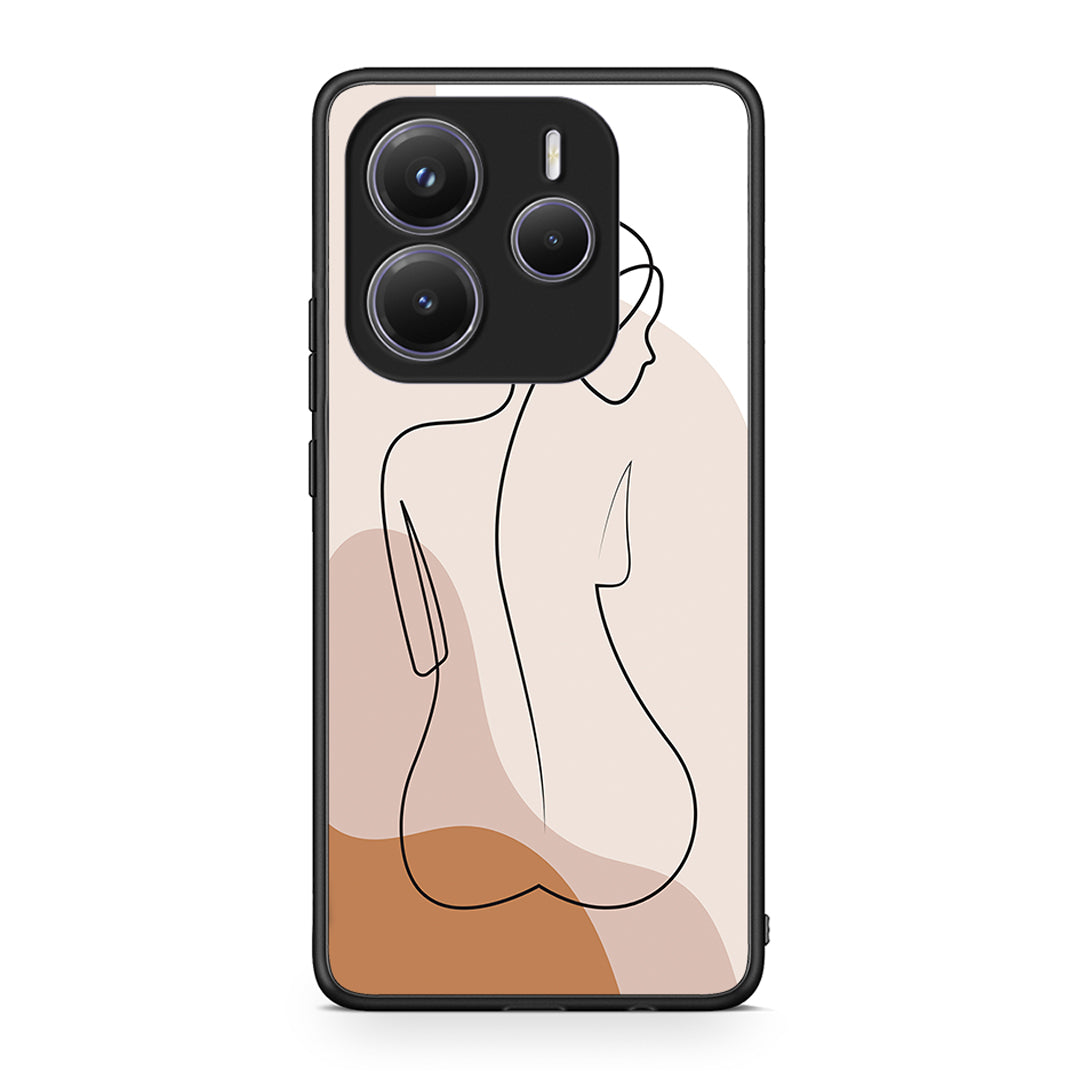 Xiaomi Redmi Note 14 5G LineArt Woman θήκη από τη Smartfits με σχέδιο στο πίσω μέρος και μαύρο περίβλημα | Smartphone case with colorful back and black bezels by Smartfits