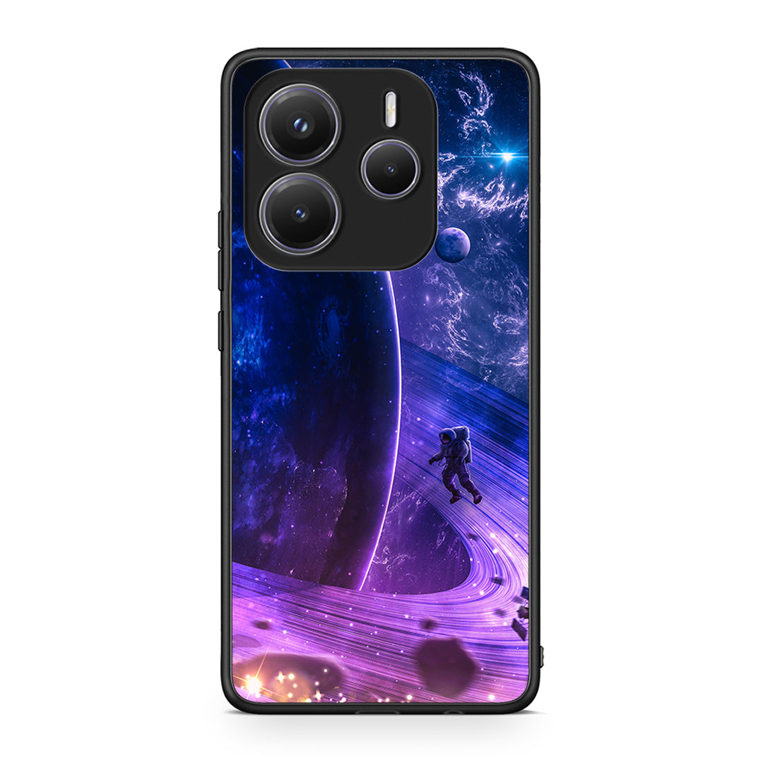 Xiaomi Redmi Note 14 5G Lost Astronaut θήκη από τη Smartfits με σχέδιο στο πίσω μέρος και μαύρο περίβλημα | Smartphone case with colorful back and black bezels by Smartfits