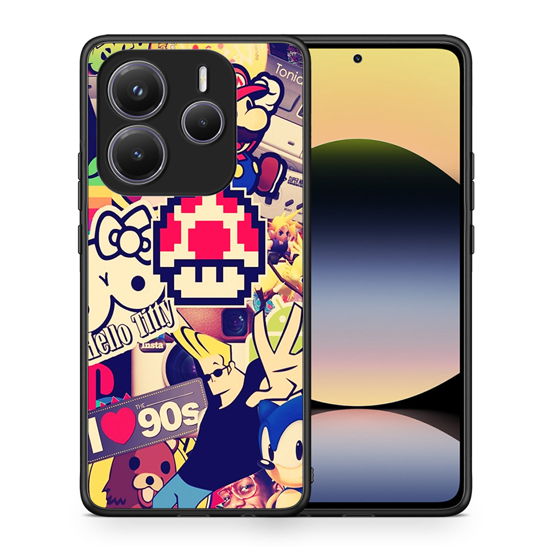 Θήκη Xiaomi Redmi Note 14 5G Love The 90s από τη Smartfits με σχέδιο στο πίσω μέρος και μαύρο περίβλημα | Xiaomi Redmi Note 14 5G Love The 90s case with colorful back and black bezels