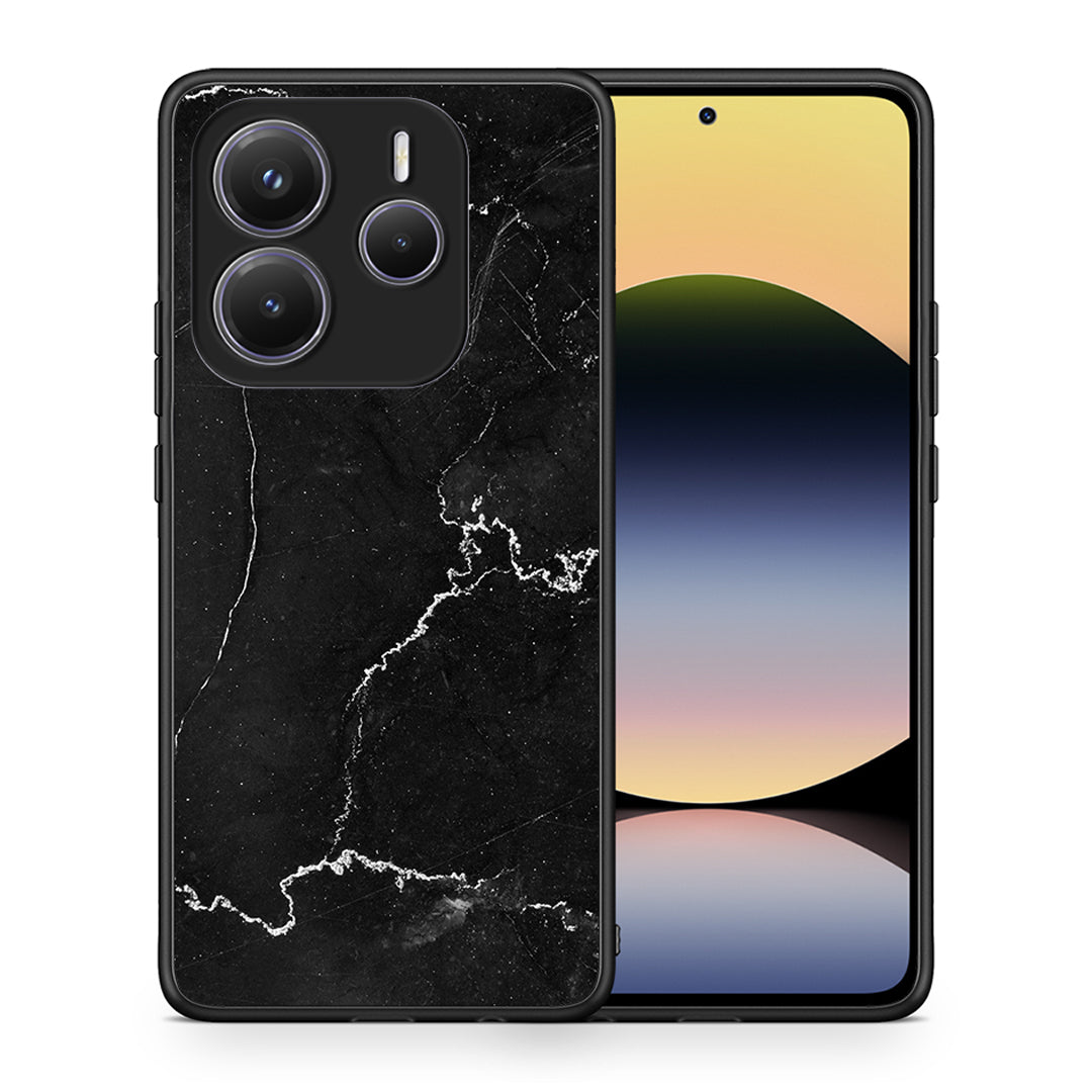 Θήκη Xiaomi Redmi Note 14 5G Marble Black από τη Smartfits με σχέδιο στο πίσω μέρος και μαύρο περίβλημα | Xiaomi Redmi Note 14 5G Marble Black case with colorful back and black bezels