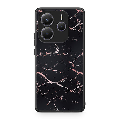 4 - Xiaomi Redmi Note 14 5G Black Rosegold Marble case, cover, bumper