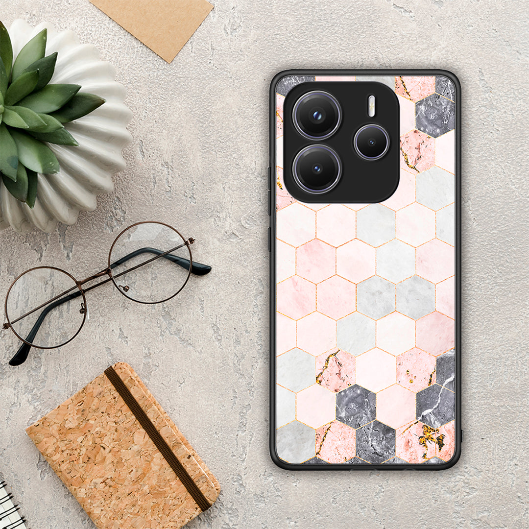 Marble Hexagon Pink - Xiaomi Redmi Note 14 5G θήκη