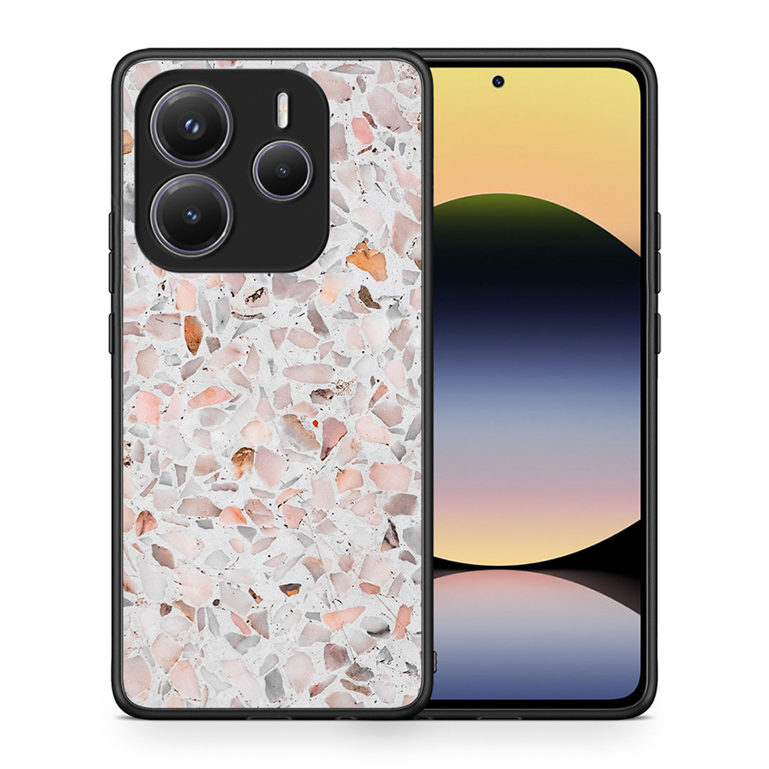 Θήκη Xiaomi Redmi Note 14 5G Marble Terrazzo από τη Smartfits με σχέδιο στο πίσω μέρος και μαύρο περίβλημα | Xiaomi Redmi Note 14 5G Marble Terrazzo case with colorful back and black bezels