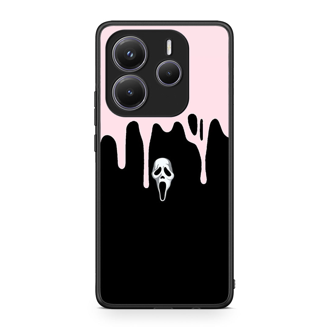 Xiaomi Redmi Note 14 5G Melting Halloween Mask Θήκη από τη Smartfits με σχέδιο στο πίσω μέρος και μαύρο περίβλημα | Smartphone case with colorful back and black bezels by Smartfits