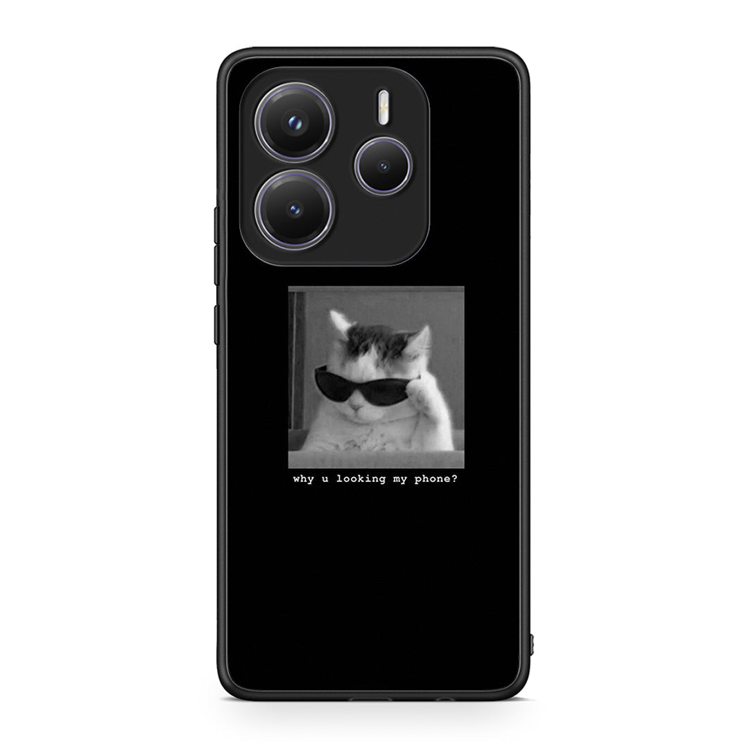 Xiaomi Redmi Note 14 5G Meme Cat θήκη από τη Smartfits με σχέδιο στο πίσω μέρος και μαύρο περίβλημα | Smartphone case with colorful back and black bezels by Smartfits