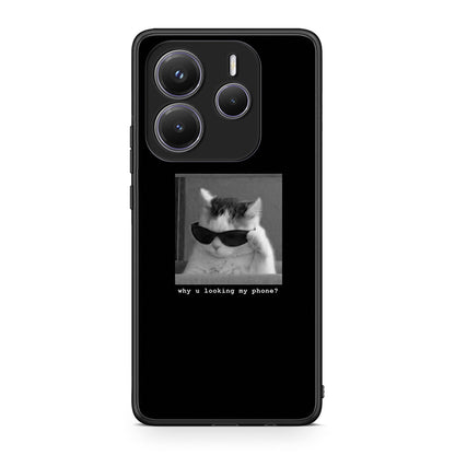 Xiaomi Redmi Note 14 5G Meme Cat θήκη από τη Smartfits με σχέδιο στο πίσω μέρος και μαύρο περίβλημα | Smartphone case with colorful back and black bezels by Smartfits