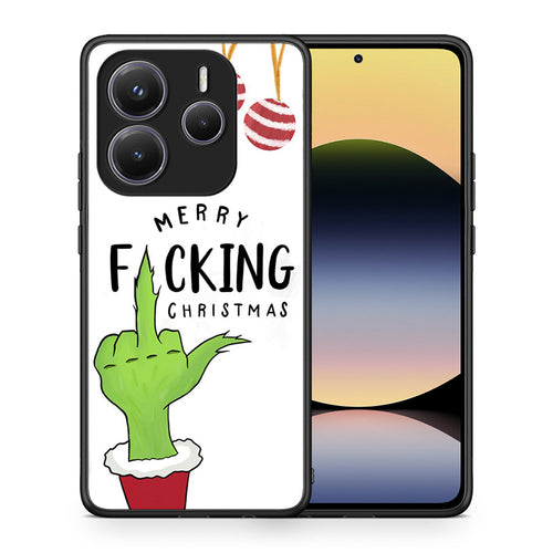 Θήκη Xiaomi Redmi Note 14 5G Merry F Xmas από τη Smartfits με σχέδιο στο πίσω μέρος και μαύρο περίβλημα | Xiaomi Redmi Note 14 5G Merry F Xmas case with colorful back and black bezels