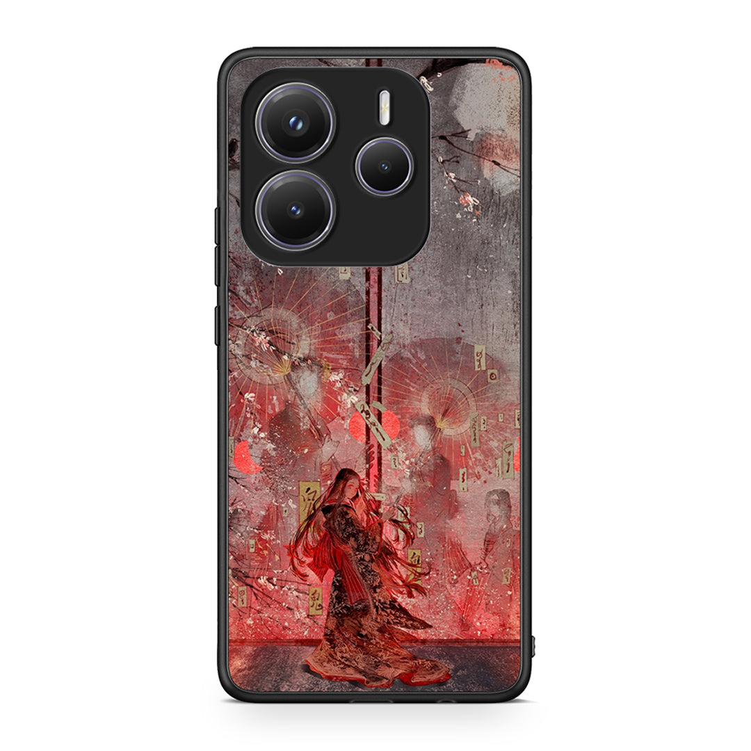 Xiaomi Redmi Note 14 5G Nezuko Kamado θήκη από τη Smartfits με σχέδιο στο πίσω μέρος και μαύρο περίβλημα | Smartphone case with colorful back and black bezels by Smartfits