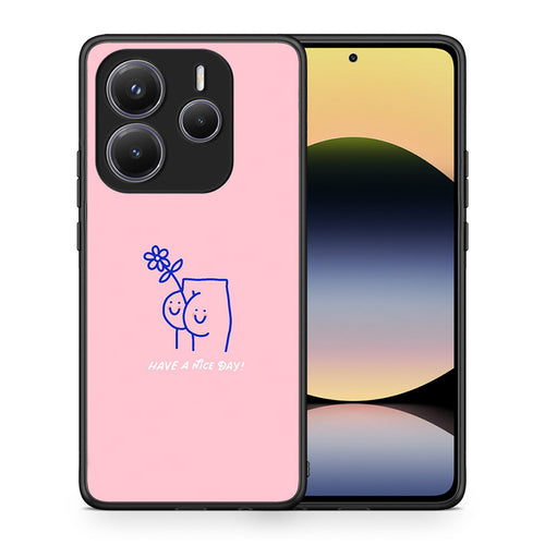 Θήκη Xiaomi Redmi Note 14 5G Nice Day από τη Smartfits με σχέδιο στο πίσω μέρος και μαύρο περίβλημα | Xiaomi Redmi Note 14 5G Nice Day case with colorful back and black bezels