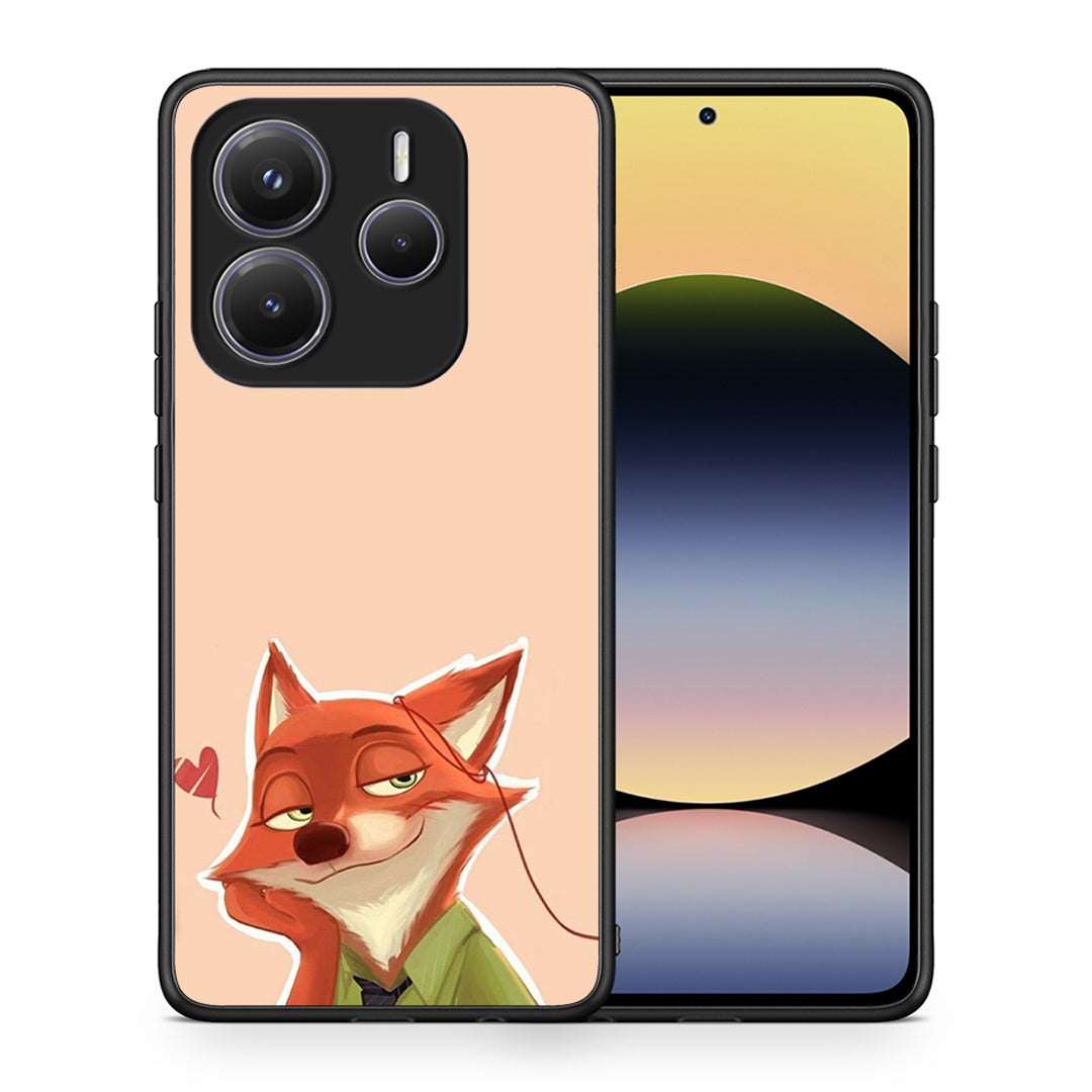 Θήκη Xiaomi Redmi Note 14 5G Nick Wilde And Judy Hopps Love 1 από τη Smartfits με σχέδιο στο πίσω μέρος και μαύρο περίβλημα | Xiaomi Redmi Note 14 5G Nick Wilde And Judy Hopps Love 1 case with colorful back and black bezels