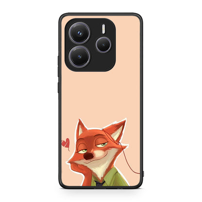 Xiaomi Redmi Note 14 5G Nick Wilde And Judy Hopps Love 1 θήκη από τη Smartfits με σχέδιο στο πίσω μέρος και μαύρο περίβλημα | Smartphone case with colorful back and black bezels by Smartfits