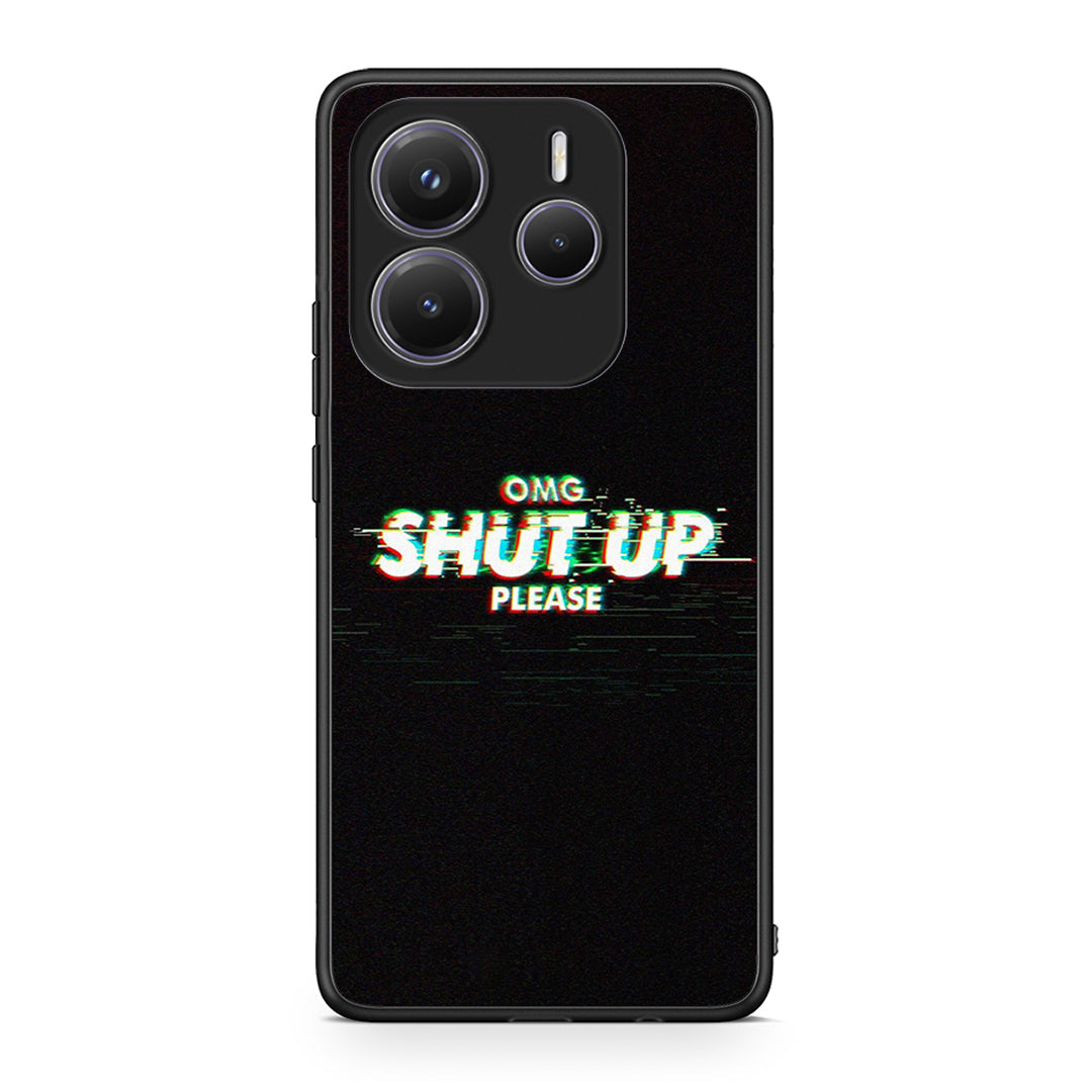 Xiaomi Redmi Note 14 5G OMG ShutUp θήκη από τη Smartfits με σχέδιο στο πίσω μέρος και μαύρο περίβλημα | Smartphone case with colorful back and black bezels by Smartfits