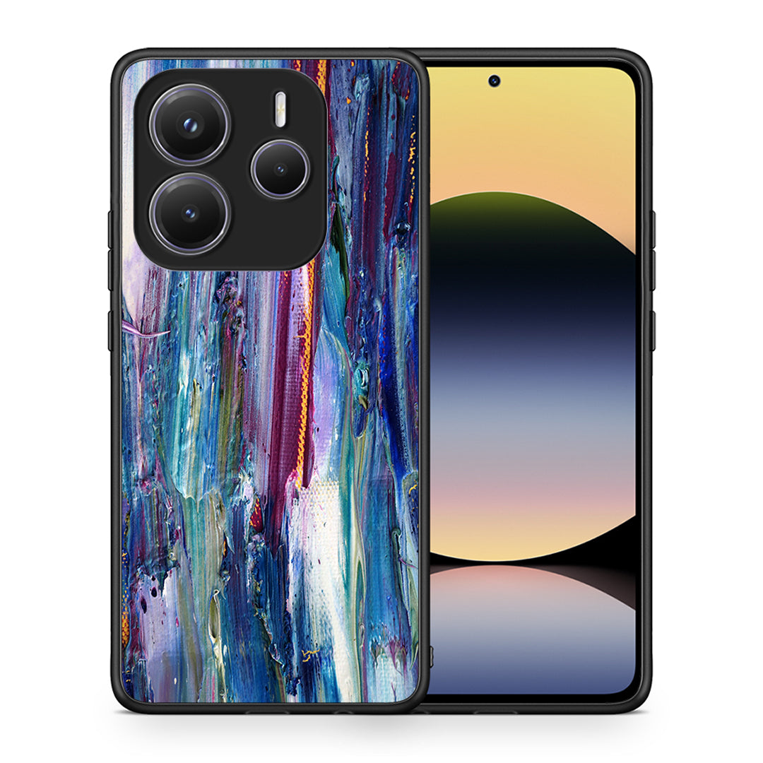 Θήκη Xiaomi Redmi Note 14 5G Winter Paint από τη Smartfits με σχέδιο στο πίσω μέρος και μαύρο περίβλημα | Xiaomi Redmi Note 14 5G Winter Paint case with colorful back and black bezels