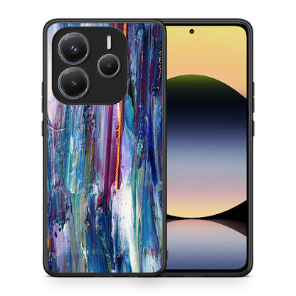 Θήκη Xiaomi Redmi Note 14 5G Winter Paint από τη Smartfits με σχέδιο στο πίσω μέρος και μαύρο περίβλημα | Xiaomi Redmi Note 14 5G Winter Paint case with colorful back and black bezels