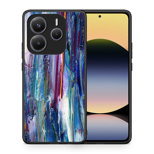 Θήκη Xiaomi Redmi Note 14 5G Winter Paint από τη Smartfits με σχέδιο στο πίσω μέρος και μαύρο περίβλημα | Xiaomi Redmi Note 14 5G Winter Paint case with colorful back and black bezels