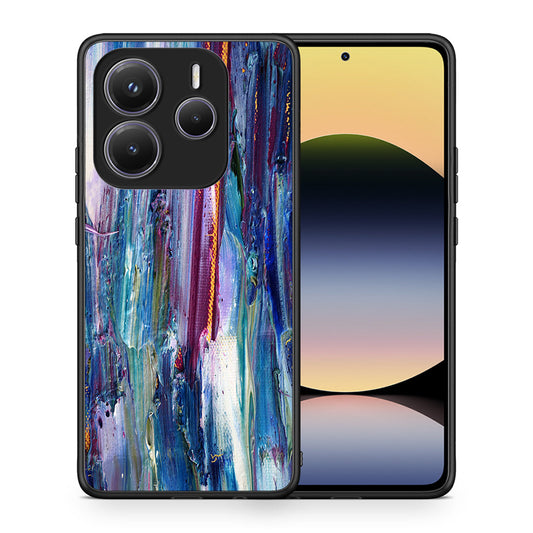 Θήκη Xiaomi Redmi Note 14 5G Winter Paint από τη Smartfits με σχέδιο στο πίσω μέρος και μαύρο περίβλημα | Xiaomi Redmi Note 14 5G Winter Paint case with colorful back and black bezels