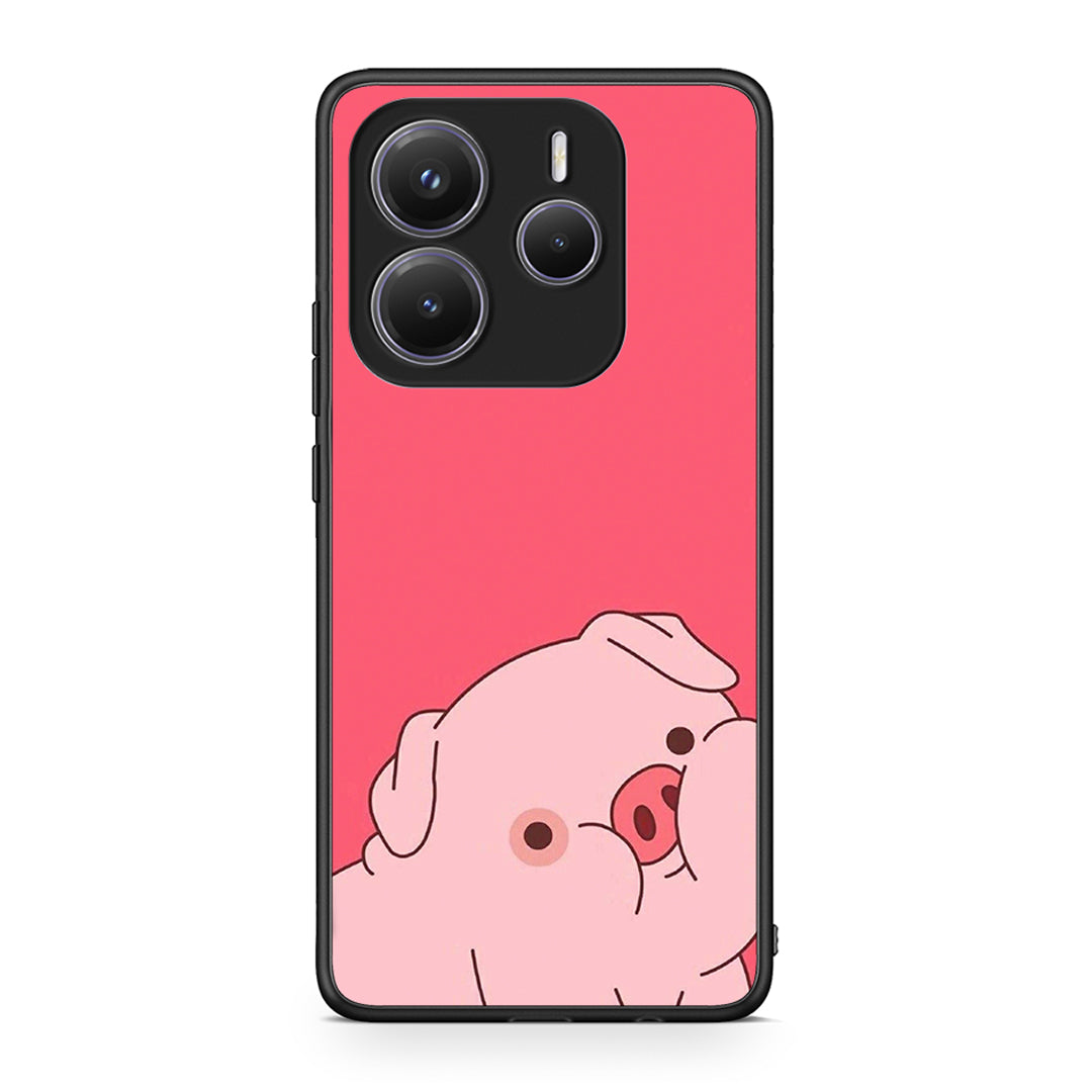 Xiaomi Redmi Note 14 5G Pig Love 1 Θήκη Αγίου Βαλεντίνου από τη Smartfits με σχέδιο στο πίσω μέρος και μαύρο περίβλημα | Smartphone case with colorful back and black bezels by Smartfits