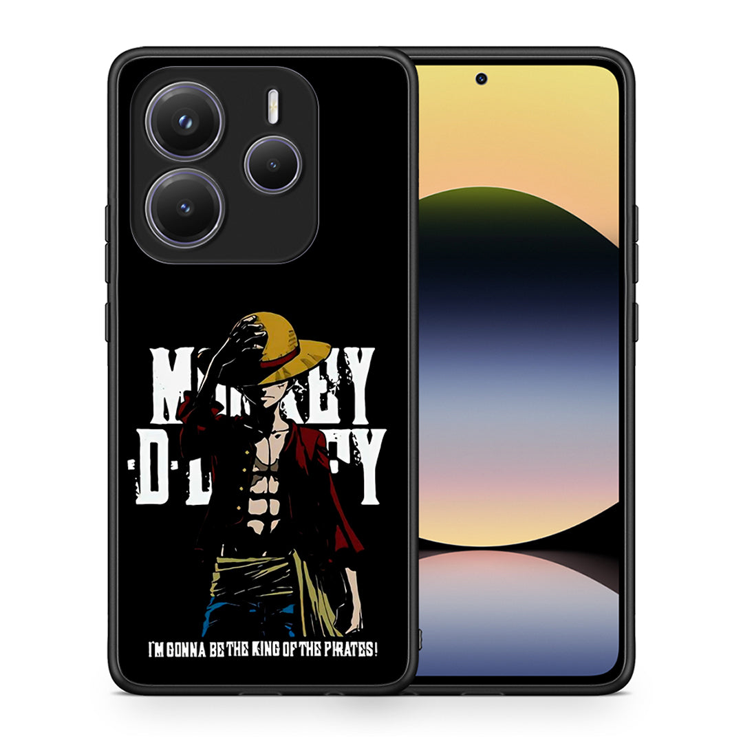 Θήκη Xiaomi Redmi Note 14 5G Pirate King από τη Smartfits με σχέδιο στο πίσω μέρος και μαύρο περίβλημα | Xiaomi Redmi Note 14 5G Pirate King case with colorful back and black bezels