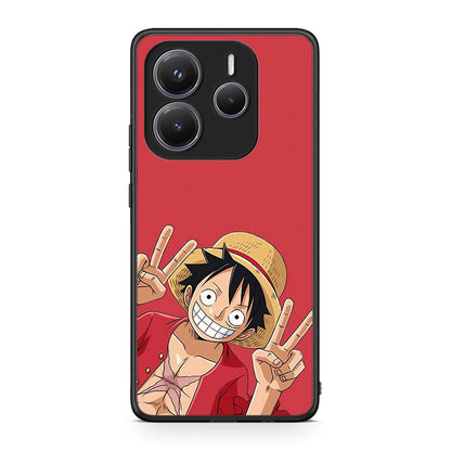 Xiaomi Redmi Note 14 5G Pirate Luffy Θήκη από τη Smartfits με σχέδιο στο πίσω μέρος και μαύρο περίβλημα | Smartphone case with colorful back and black bezels by Smartfits