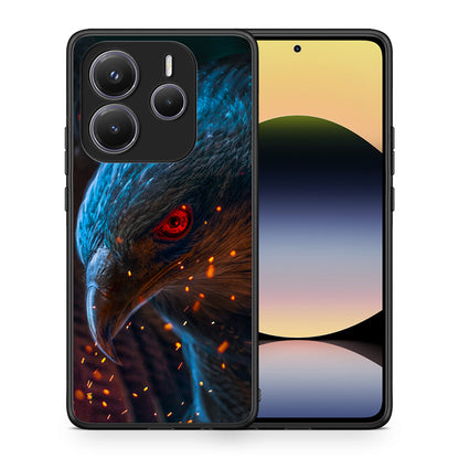 Θήκη Xiaomi Redmi Note 14 5G Eagle PopArt από τη Smartfits με σχέδιο στο πίσω μέρος και μαύρο περίβλημα | Xiaomi Redmi Note 14 5G Eagle PopArt case with colorful back and black bezels
