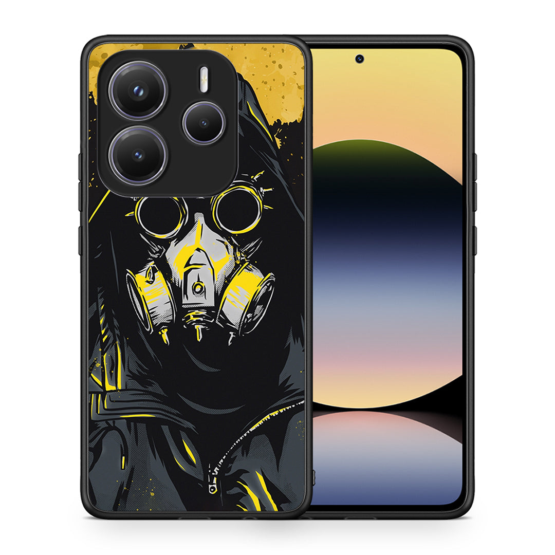 Θήκη Xiaomi Redmi Note 14 5G Mask PopArt από τη Smartfits με σχέδιο στο πίσω μέρος και μαύρο περίβλημα | Xiaomi Redmi Note 14 5G Mask PopArt case with colorful back and black bezels