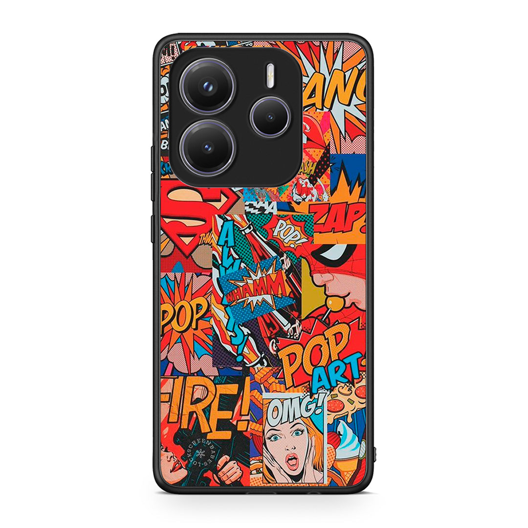 Xiaomi Redmi Note 14 5G PopArt OMG θήκη από τη Smartfits με σχέδιο στο πίσω μέρος και μαύρο περίβλημα | Smartphone case with colorful back and black bezels by Smartfits