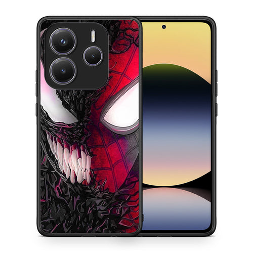 Θήκη Xiaomi Redmi Note 14 5G SpiderVenom PopArt από τη Smartfits με σχέδιο στο πίσω μέρος και μαύρο περίβλημα | Xiaomi Redmi Note 14 5G SpiderVenom PopArt case with colorful back and black bezels